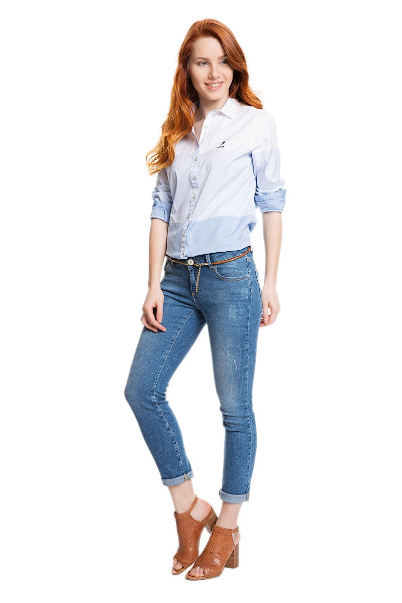 Womens Ladies Jeans Light Blue