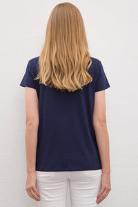 Womens Ladies T-Shirt Navy Blue