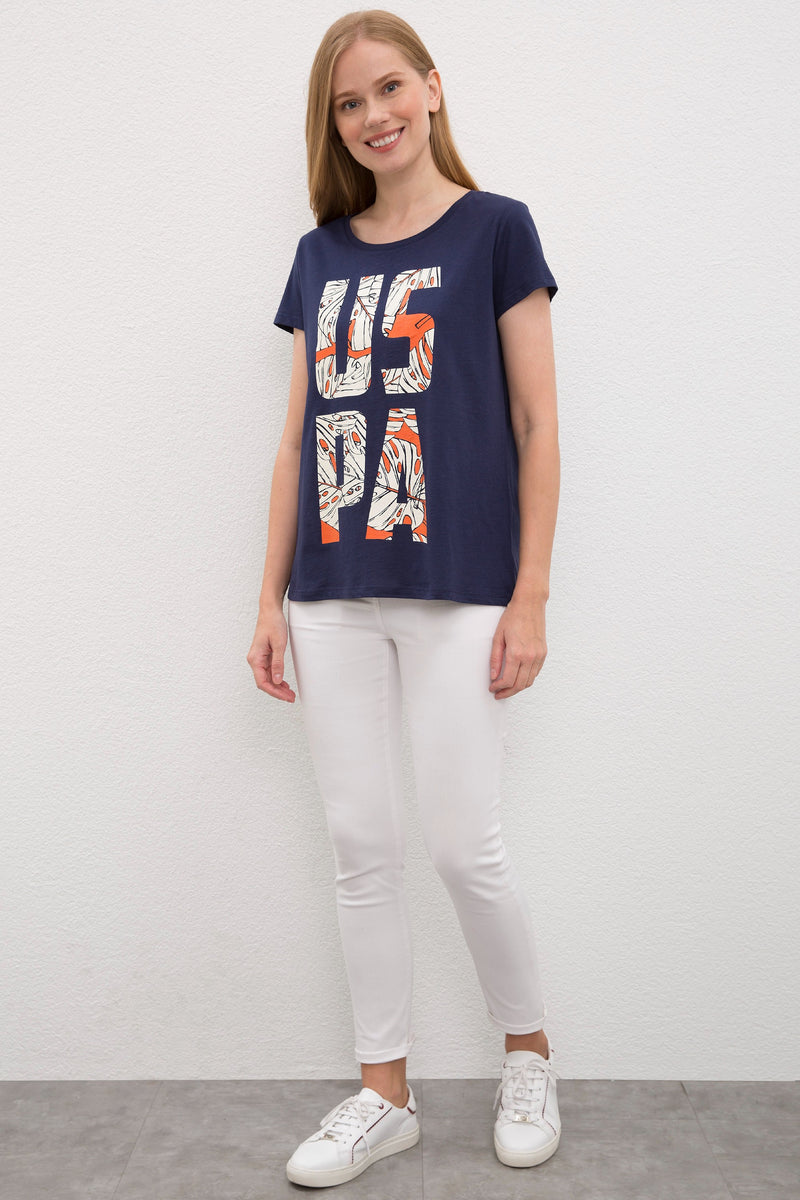 Womens Ladies T-Shirt Navy Blue