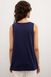LADIES T-SHIRT-NAVY BLUE