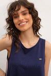 LADIES T-SHIRT-NAVY BLUE