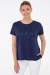 Womens Ladies T-Shirt Navy Blue
