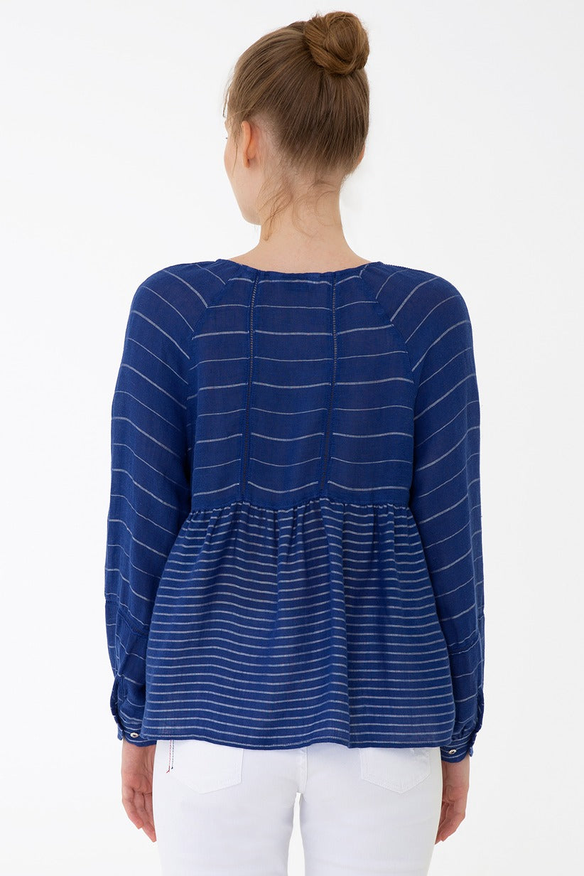 Womens Ladies Shirt Navy Blue