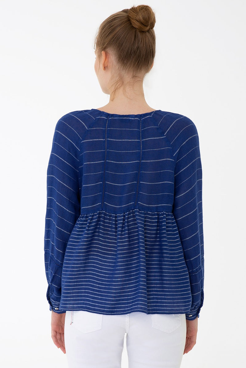 Womens Ladies Shirt Navy Blue
