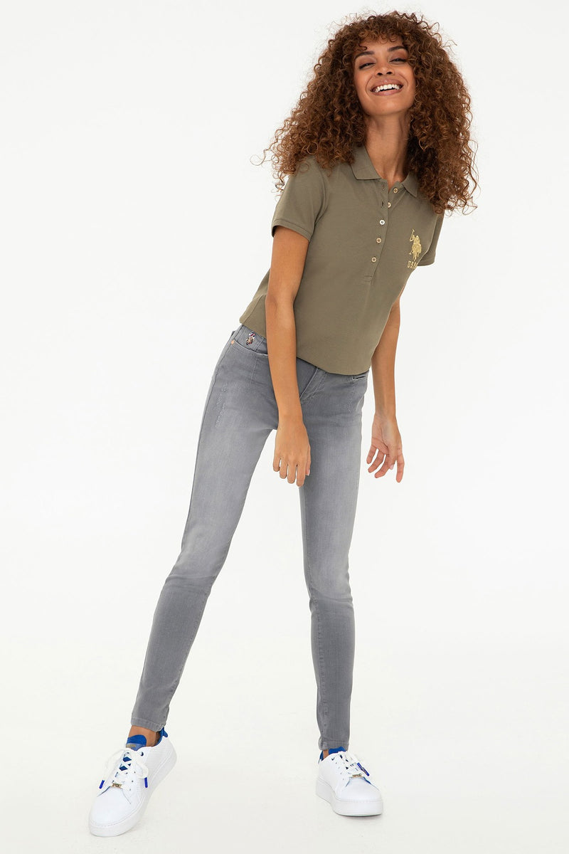 Womens Ladies Jeans Grey