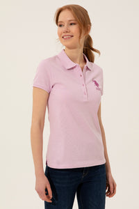 LADIES BASIC POLO SHIRT-LIGHT PINK