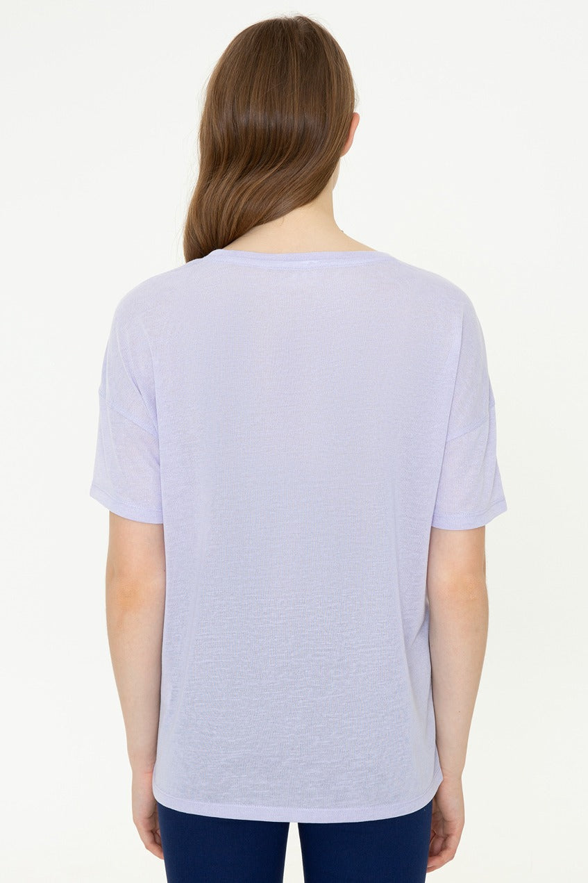Womens Ladies T-Shirt Lilac
