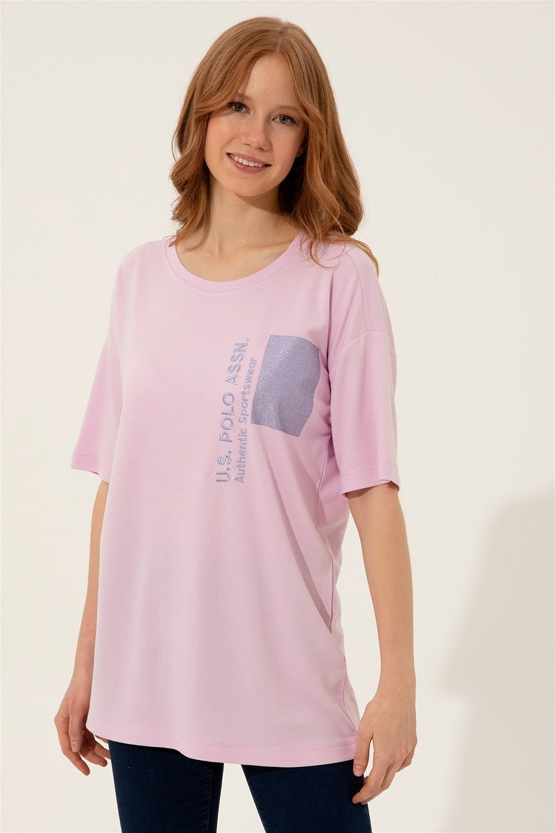 Womens Ladies T-Shirt Light Pink
