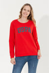 LADIES SWEATSHIRT-RED