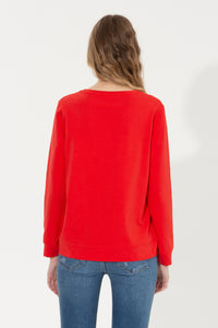 LADIES SWEATSHIRT-RED
