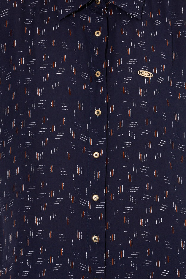 Womens Ladies Shirt Navy Blue