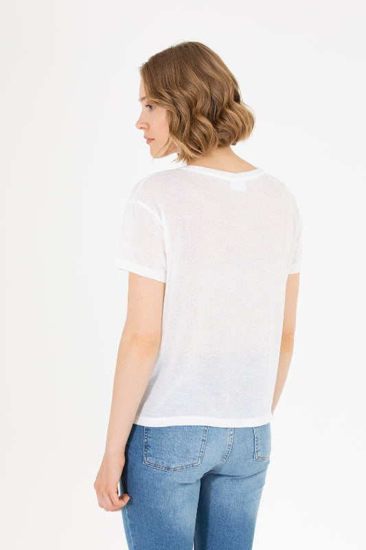 LADIES T-SHIRT-ECRU