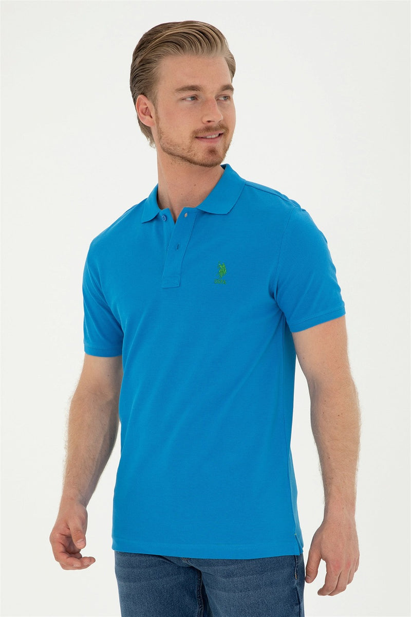 Mens Basic Polo Shirt Sax
