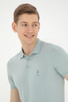 Mans Polo Shirt Water Green