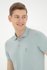 Mans Polo Shirt Water Green