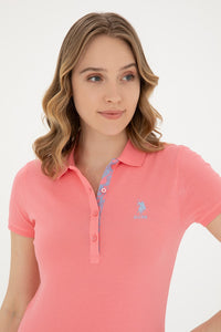 Womens Ladies Basic Polo Shirt Pink