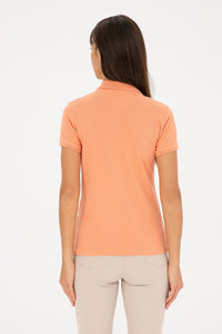 Womens Ladies Basic Polo Shirt Salmon