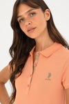 Womens Ladies Basic Polo Shirt Salmon