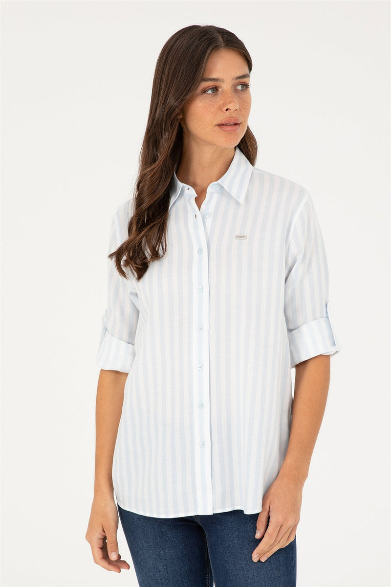 Womens Ladies Shirt Light Blue