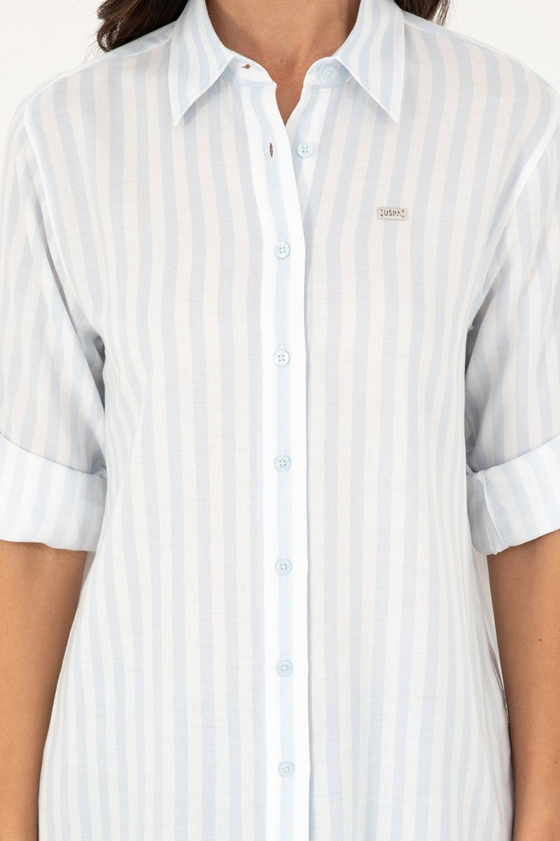 Womens Ladies Shirt Light Blue