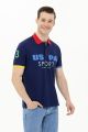 U.S. Polo Assn. Contrasting Collar & Cuffs Polo Shirt for Men in Navy Blue